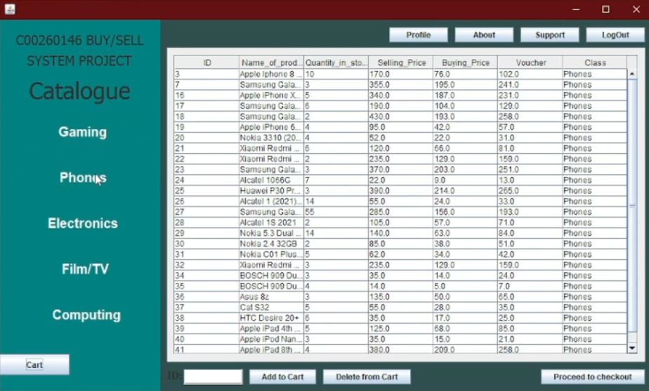 Online Store GUI